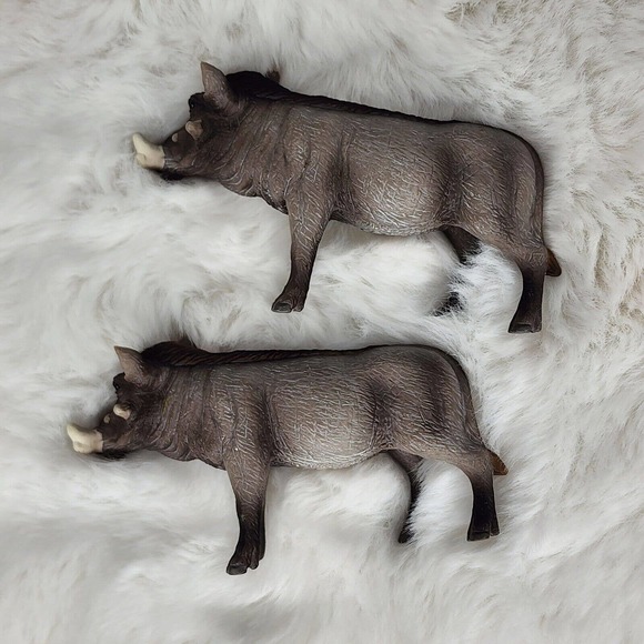 Warthog Sow Schleich #14613 Wild Animal Toy Figurine Toy Animal Vintage Set Of 2 - Picture 2 of 4